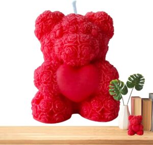 Rohinara handmade rose heart teddy Candles