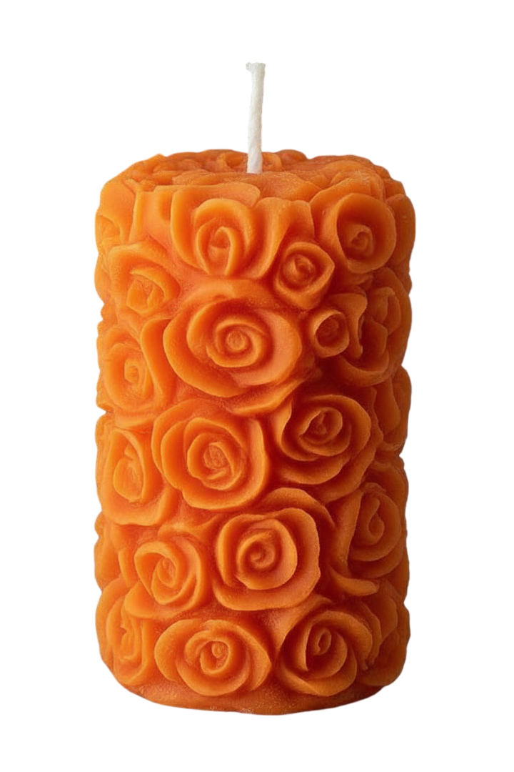 Rohinara scented handmade rose pillar Candles