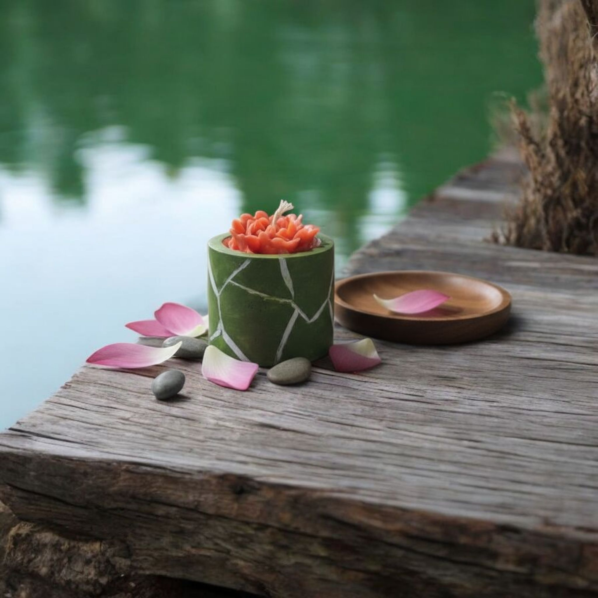 Candle in Concrete Jar